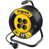 Удлинитель на катушке Stayer 55073-50_z02 S 207 (ПВС 2х0.75 50м 2200Вт)
