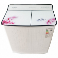 Стиральная машина Willmark WMS-50G белое стекло с фиолетовыми цветами