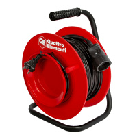 Удлинитель силовой У-К 50 метров, провод ПВС 2х1,0 мм2, 1 литая розетка, пластиковая катушка