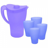 Набор Mallony Кувшин+4 стакана фиолетовый