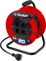 Силовой удлинитель на катушке Зубр 55103-20 ПВС-215 (ПВС 2х1.5 20м 3500Вт)