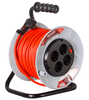 Удлинитель силовой на катушке Ресанта СУ-3х1,5-30/2 (с выкл., 4 розетки)