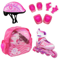 Комплект роликов Альфа Каприз FLORET white-pink-violet XS (р.27-30) 4-25220