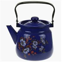 Чайник эмалированный СтальЭмаль С2716.3К с пл. кнопкой кобальтовый
