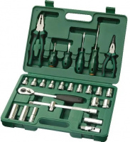 Набор инструментов Sata  26пр 1/2" 10-24мм 6-гран. пластик кейс