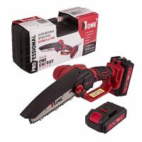 Пила цепная аккумуляторная мини Number one ECS18/2.0-PRO(18В,Li-ion,2х2Ач, шина 15см,цепь1/4х1,1х36зв)