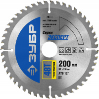 Диск пильный "Чистый рез" по дереву, усиленный, 200х32мм, 48Т, Зубр 36905-200-32-48