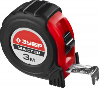 Рулетка Зубр 34055-03-16_z02 "МАСТЕР", обрезиненный корпус, на карточке, 3м/16мм