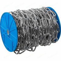Цепь длиннозвенная, DIN 763, оцинкованная сталь, d=6мм, L=30м, Зубр Профессионал 4-304030-06