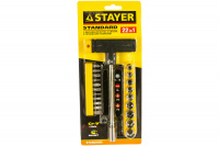 Отвертка Т-образная Stayer 2540-H20 Maxfix с битами и торцовыми головками 22 предмета
