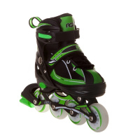 Коньки роликовые Альфа Каприз Fantom Green раздв.полум.S (р.30-33) LED подсветка колес 4-15710