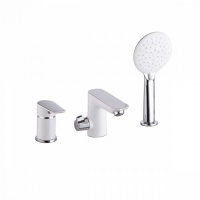 Смеситель на бортик ванны с душевым гарнитуром Iddis Cloud CLOSB30i07 белый/хром