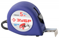 Рулетка Зубр 34016-5 "СТАНДАРТ", корпус с резиновым напылением, 5м/19мм
