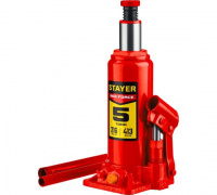 Домкрат бутылочный гидравлический Stayer Red Force 5т 216-413 мм без кейса