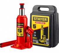 Домкрат бутылочный гидравлический Stayer Red Force 5т 216-413 мм