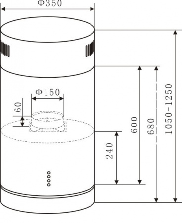 Вытяжка Lex Tubo Isola 350 Inox