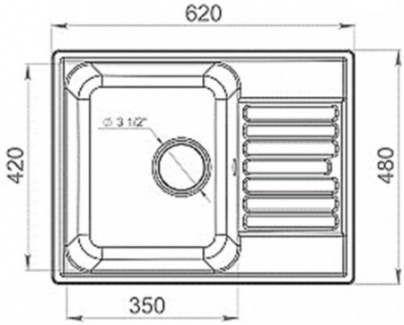 Кухонная мойка Lex Garda 620 White