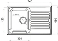 Кухонная мойка Lex Geneva 740 Ivory