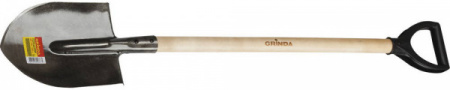 Лопата штыковая Grinda, ЛКО, деревянный черенок, с рукояткой, 421823