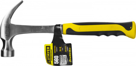 Молоток-гвоздодер Stayer "ProFESSIONAL" 2025-560 цельнометаллический с двухкомпонентной рукояткой, 560г