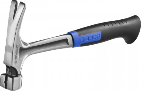 Молоток-гвоздодер Зубр "Профессионал" 20258-580 цельнокованый с магнитом и двухкомпонентной рукояткой, 580г