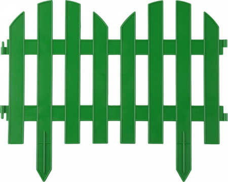 Забор декоративный Grinda Палисадник, 28x300см, зеленый 422205-G