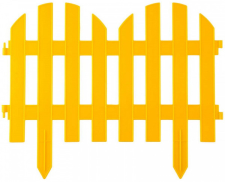 Забор декоративный Grinda Палисадник, 28x300см, желтый 422205-Y
