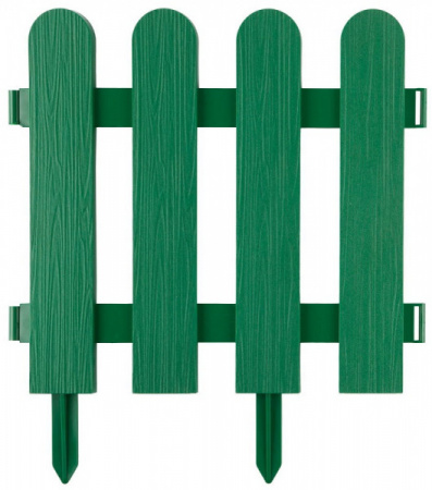 Забор декоративный Grinda Штакетник, 29x224см, зеленый 422209-G