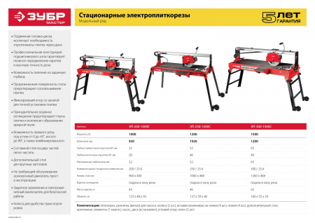 Электроплиткорез Зубр Мастер ЭП-250-1200С