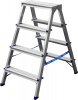 Лестница-стремянка Сибин двухсторонняя алюминиевая, 4 ступени 38825-04
