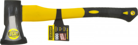 Топор-колун Stayer "Professional" 20623-10 кованый с двухкомпонентной фиберглассовой рукояткой, "ушастый", 1кг/450мм