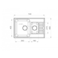 Кухонная мойка Lex St. Moritz 740 CHOCOLATE кварцевая