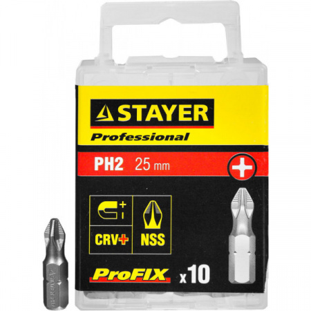 Биты Stayer "PROFESSIONAL", L=25 мм, 10 шт, 26201-2-25-10_z01