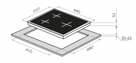 Газовая панель Maunfeld EGHS.43.33CS/G