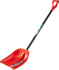 421845 Лопата снеговая пластиковая с алюминиевой планкой, с алюминиевым черенком и V-ручкой, 410мм, оранжевая, Сибин 421845