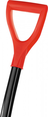 421845 Лопата снеговая пластиковая с алюминиевой планкой, с алюминиевым черенком и V-ручкой, 410мм, оранжевая, Сибин 421845