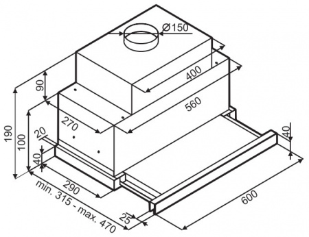 Кухонная вытяжка Maunfeld GALAXY 60 черный