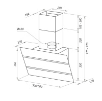 Кухонная вытяжка Maunfeld BRIDGE Line 60 черный/полоска сатин