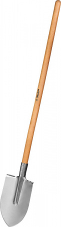 Лопата Зубр 39443 "Мастер-НС" штыковая из нержавеющей стали, деревянный черенок