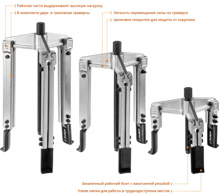 Набор съемников Зубр Профессионал, в кейсе, 43305-H13