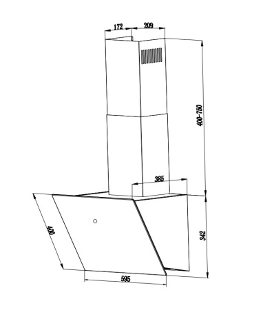 Вытяжка Weissgauff Tau 60 TC BL