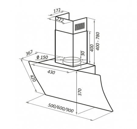 Вытяжка Maunfeld SKY STAR CHEF 60 черный