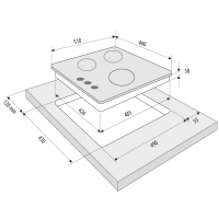 Krona-FIERO-45-BL Газовая варочная поверхность Krona FIERO 45 BL
