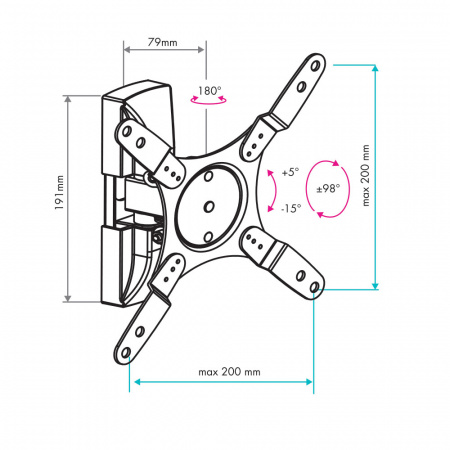 Кронштейн для телевизоров VLK TRENTO-103 black