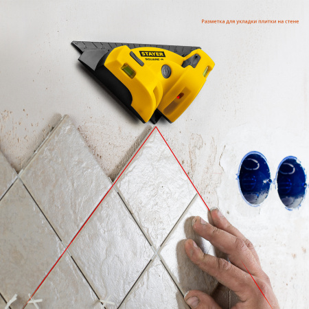 Угольник лазерный для кафеля Stayer SQUARE-8, 34928