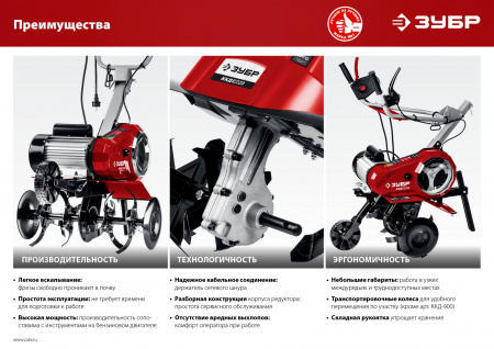 Культиватор электрический Зубр ККД-1800