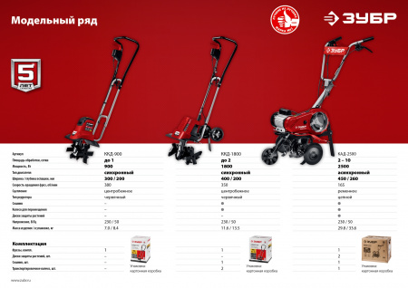 Культиватор электрический Зубр ККД-1800