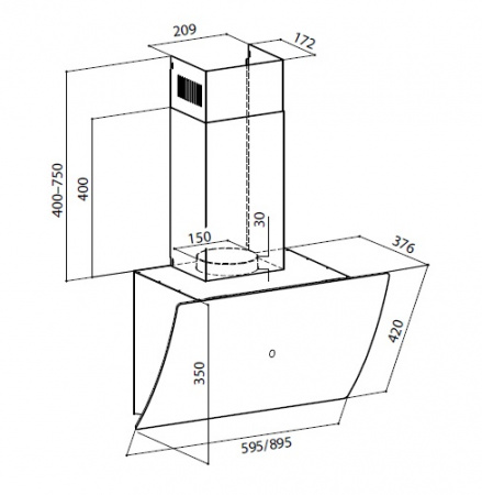 Вытяжка Lex PLAZA GS 600 WHITE