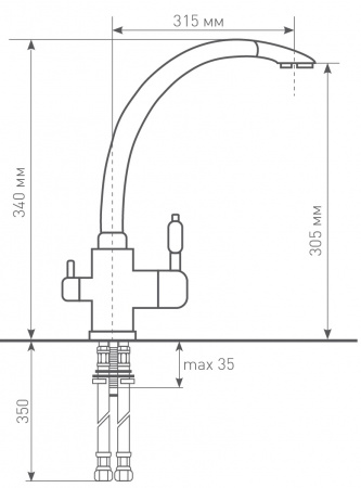 Смеситель Zigmund & Shtain ZS 1500 Нержавеющая сталь