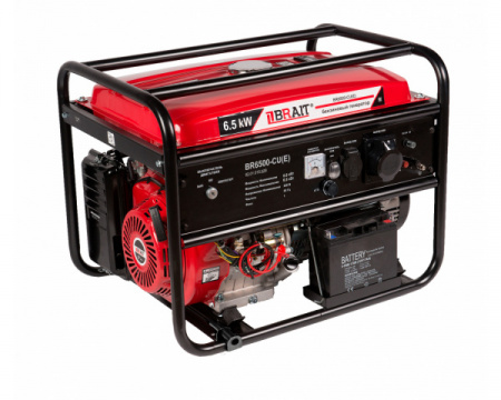 Генератор Brait BR6500-CU(E) (6,0/6,5кВт,220В,50Гц,12В) автозапуск+аккумулятор
